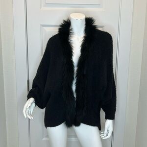 The Room black faux collar cardigan sweater size S
